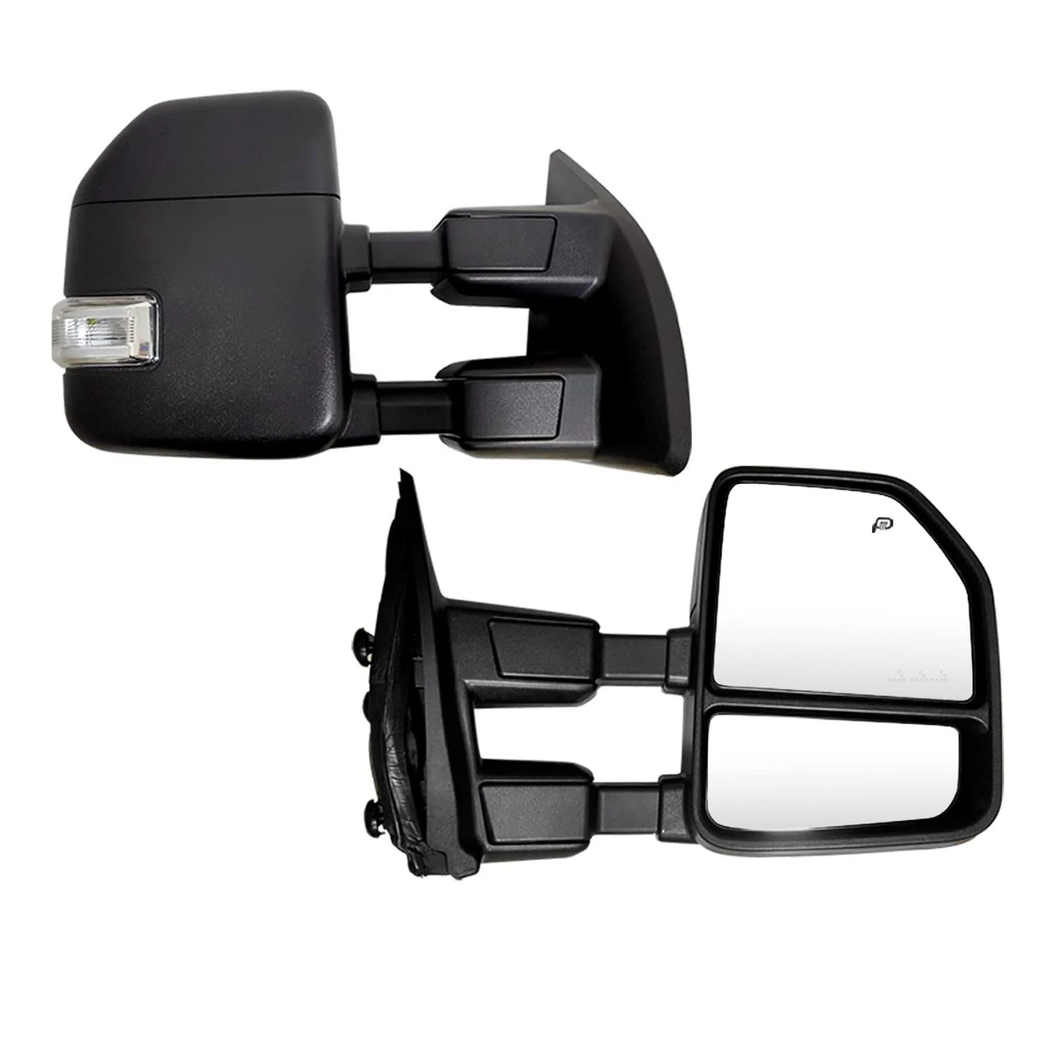 Pair Set Towing Mirrors Compatible with 1999-2016 Ford F250 F350 F450 F550 Super Duty Truck Side Tow Mirrors with Turn Signal and Auxiliary Lamp