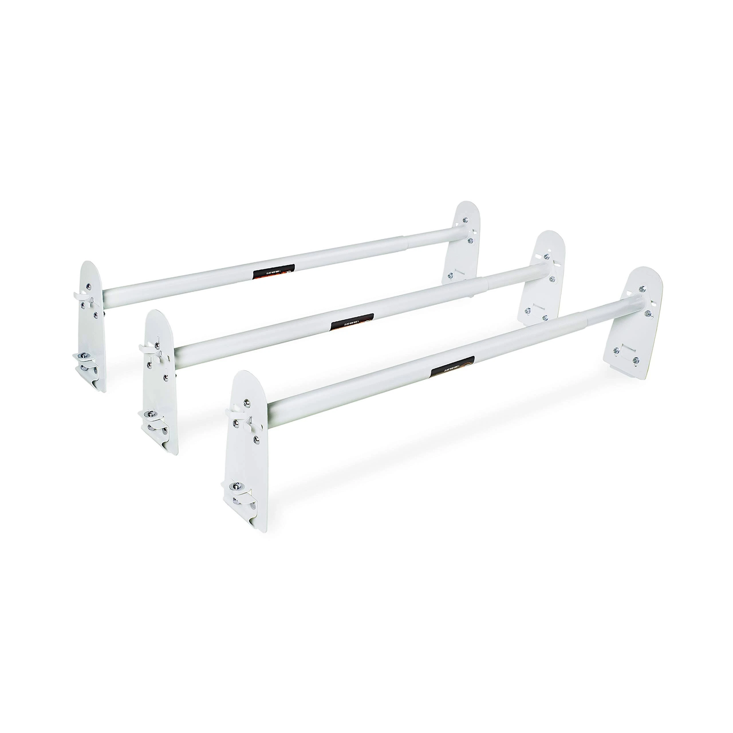 AA-Racks Model X316 Hightop 3 Bar Rain-Gutter Roof Rack 3 Bar, Matte White 