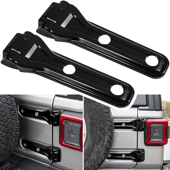 Black Spare Tire Tailgate Door Hinge Cover Trim Accessories for Jeep Wrangler JL