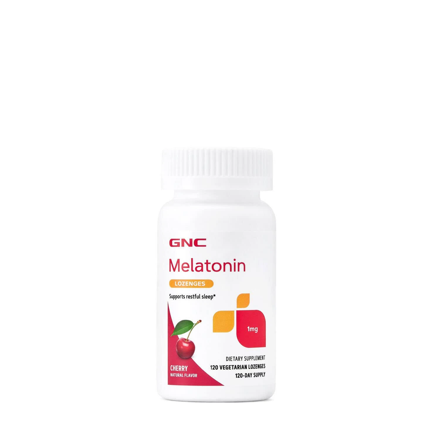 GNC Melatonin Lozenges 1 mg - Cherry - 120 Vegetarian Lozenges (120 Servings)