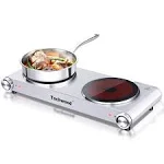 Techwood Electric Hot Plate Stove Countertop Double Burner Infrared Ceramic Doub