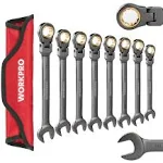 WorkPro 8-Piece Flex-Head Ratcheting Combination Wrench Set, CR-V Constructed, N