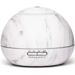 HATHASPACE Marble Essential Oil Diffuser, Aroma Diffuser, 350ml Aromatherapy Diffuser, Diffusers for Home, Ultrasonic Cool Mist Room Humidifier, 24+ Hour Capacity, 7-Color Mood Light, BPA-Free (White)