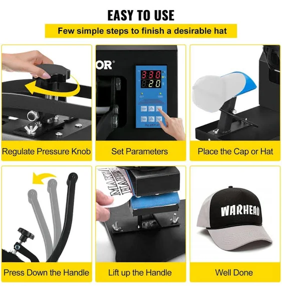 Heat Press 5.5&#034;x3.5&#034; Golf Hat Cap Digital Transfer Sublimation Printing Machine