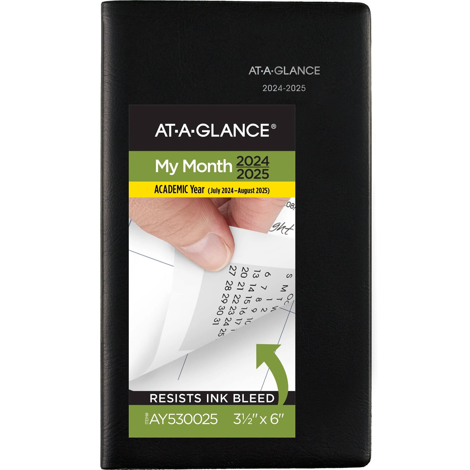 AT-A-GLANCE® DayMinder® Academic 2024-2025 Monthly Planner, Black, Pocket, 3 1/2" x 6"