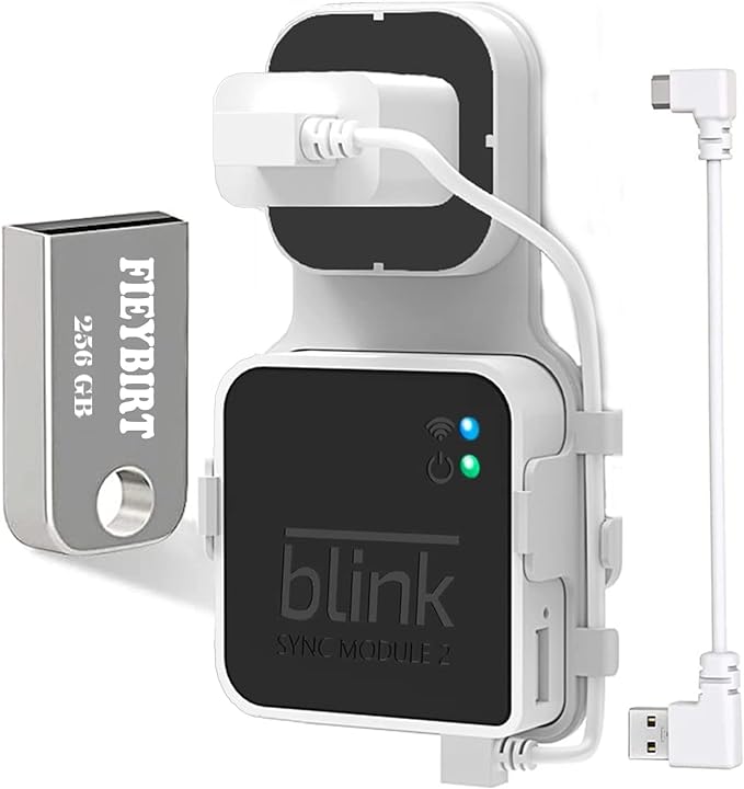 256GB Blink USB Flash Drive and Sync Module 2 Mount Space Saving and Easy Move Mount Bracket Holder for Blink Outdoor Indoor SE