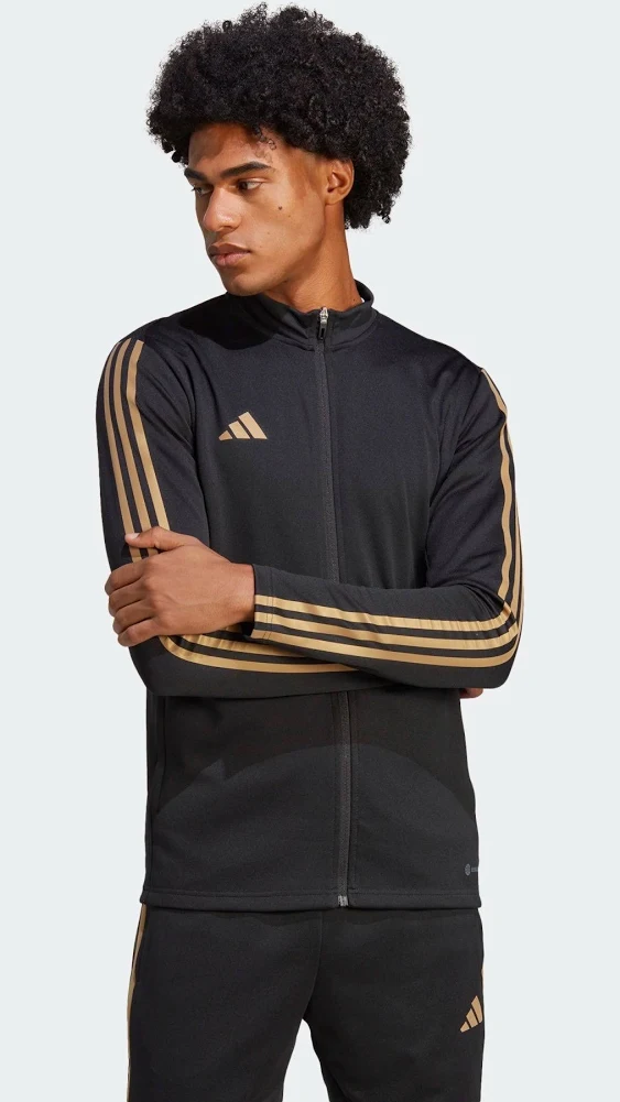 Adidas Men's Tiro Training Jacket, Black/Reflective Gold, Large