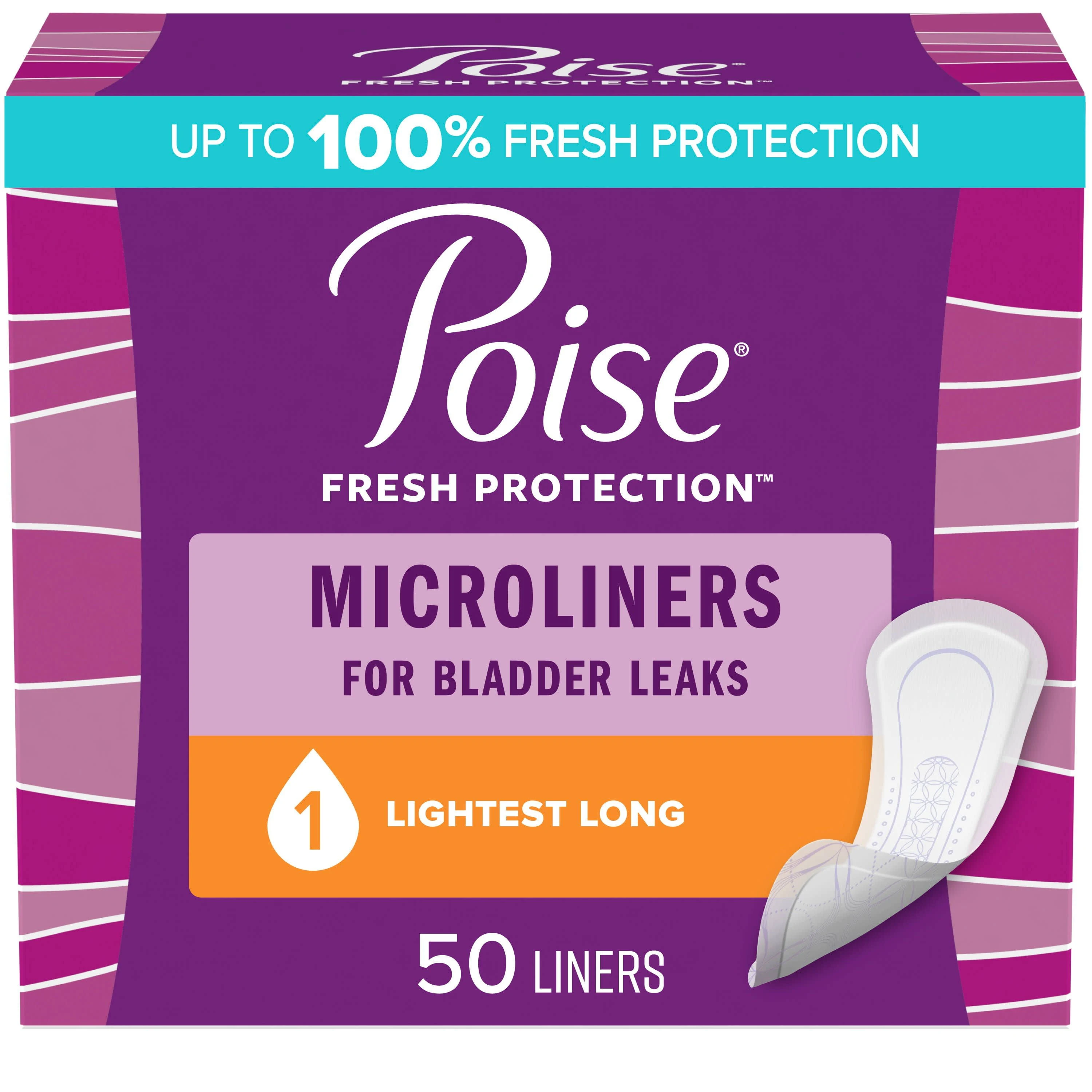 Poise Lightest Absorbency Incontinence Microliners - 54 count