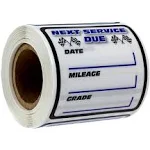 Oil Change/Service Reminder Stickers / 250 Clear Window Labels / 2 X 2 Checker