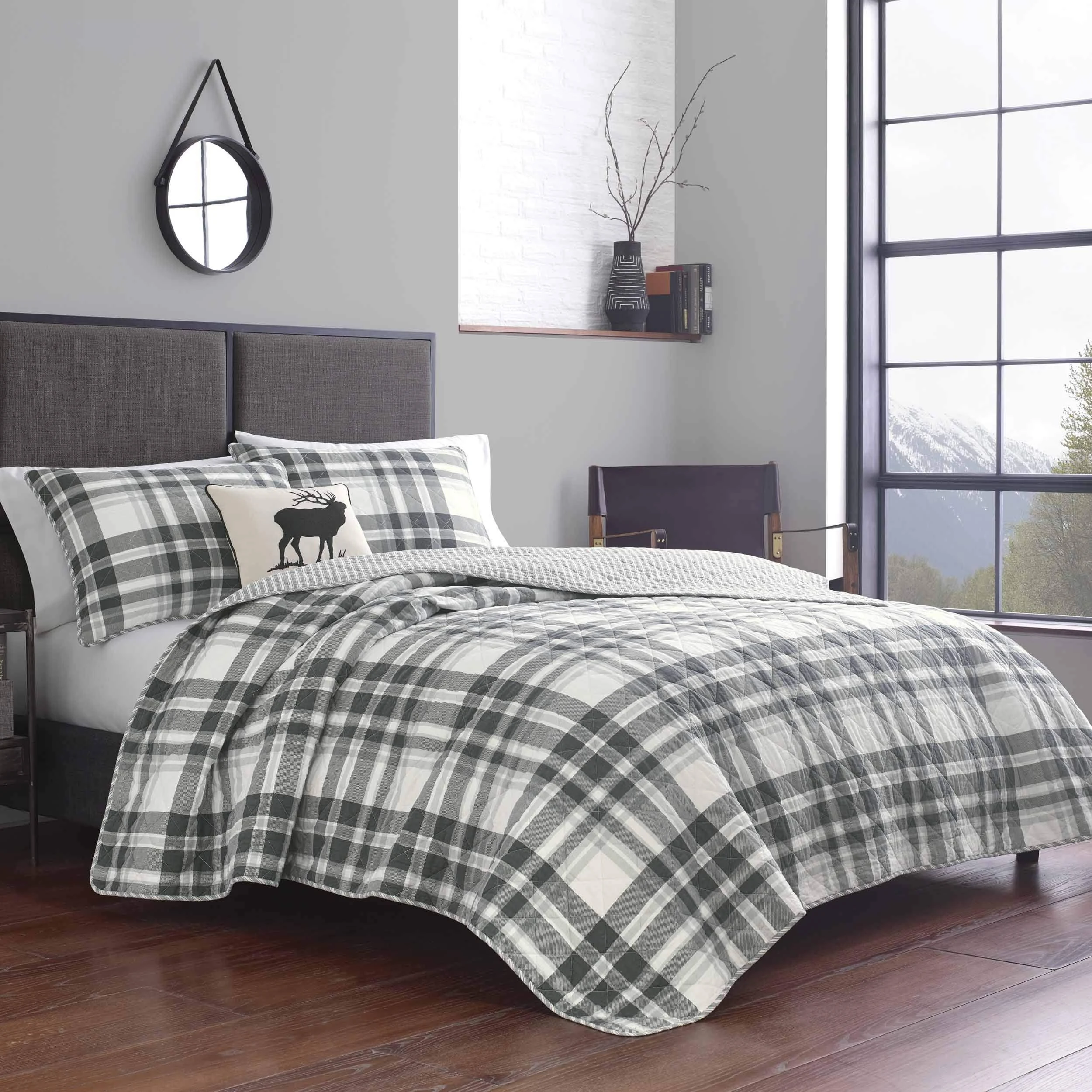 Coal Creek Reversible Quilt &amp; Sham Set - Eddie Bauer chrome  King