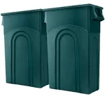 United Solutions Highboy Recycling Container, ECOSolution, 23 Gallon, Space Saving Slim Profile and Easy Bag Removal for Indoor or Outdoor use, ECO Green, W/O Symbol (Pack of 2)