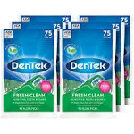 DenTek Fresh Clean Floss Picks, For Extra Tight Teeth, 75 Count, 6 Pack