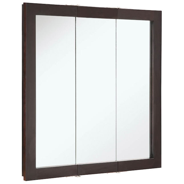 Design House Ventura 30-in x 30-in Surface Mount Espresso Mirrored Medicine Cabinet Lowes.com