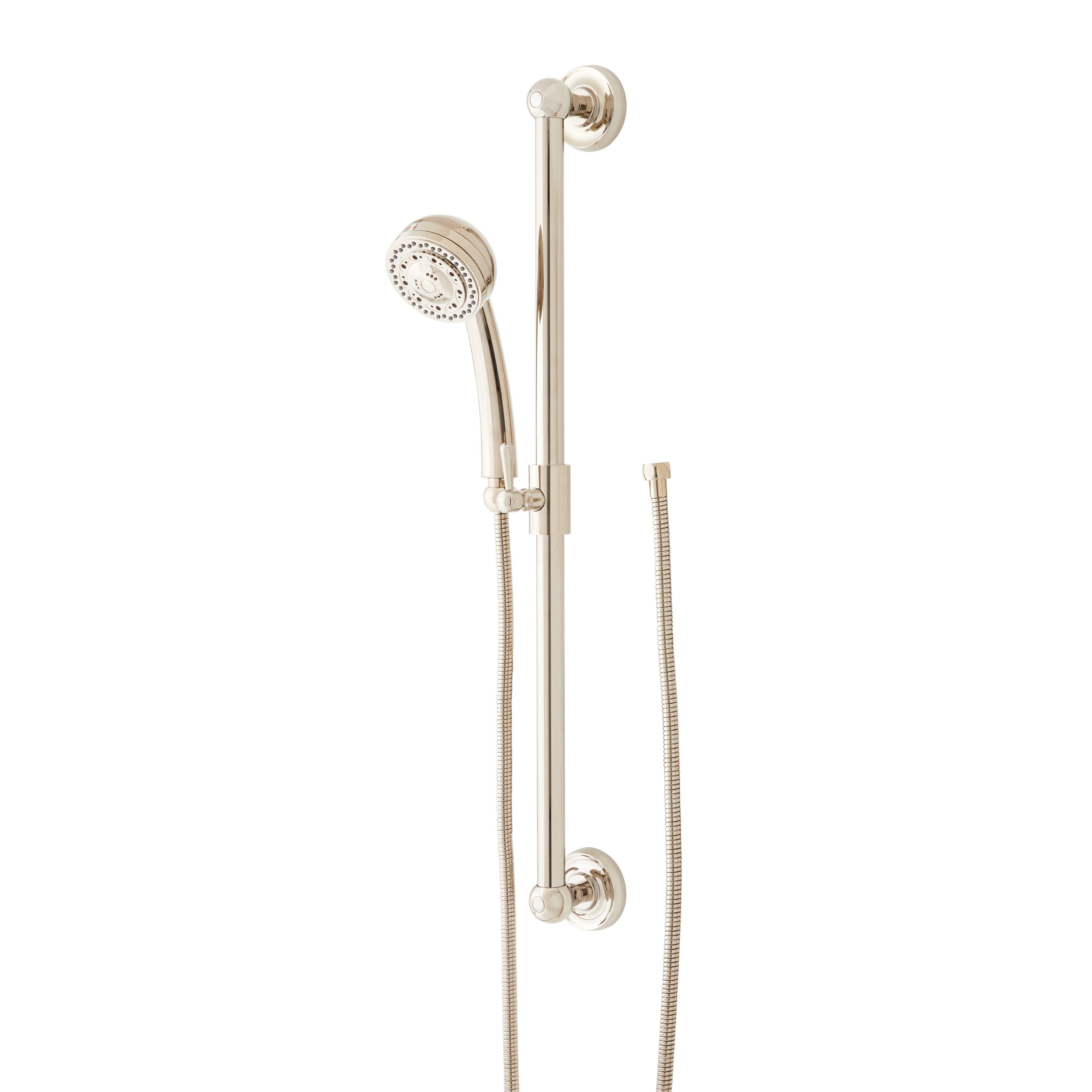 Signature Hardware 449364 1.8 GPM Traditional Multi Function Hand Shower Package - Includes 30" Slide Bar and Hose