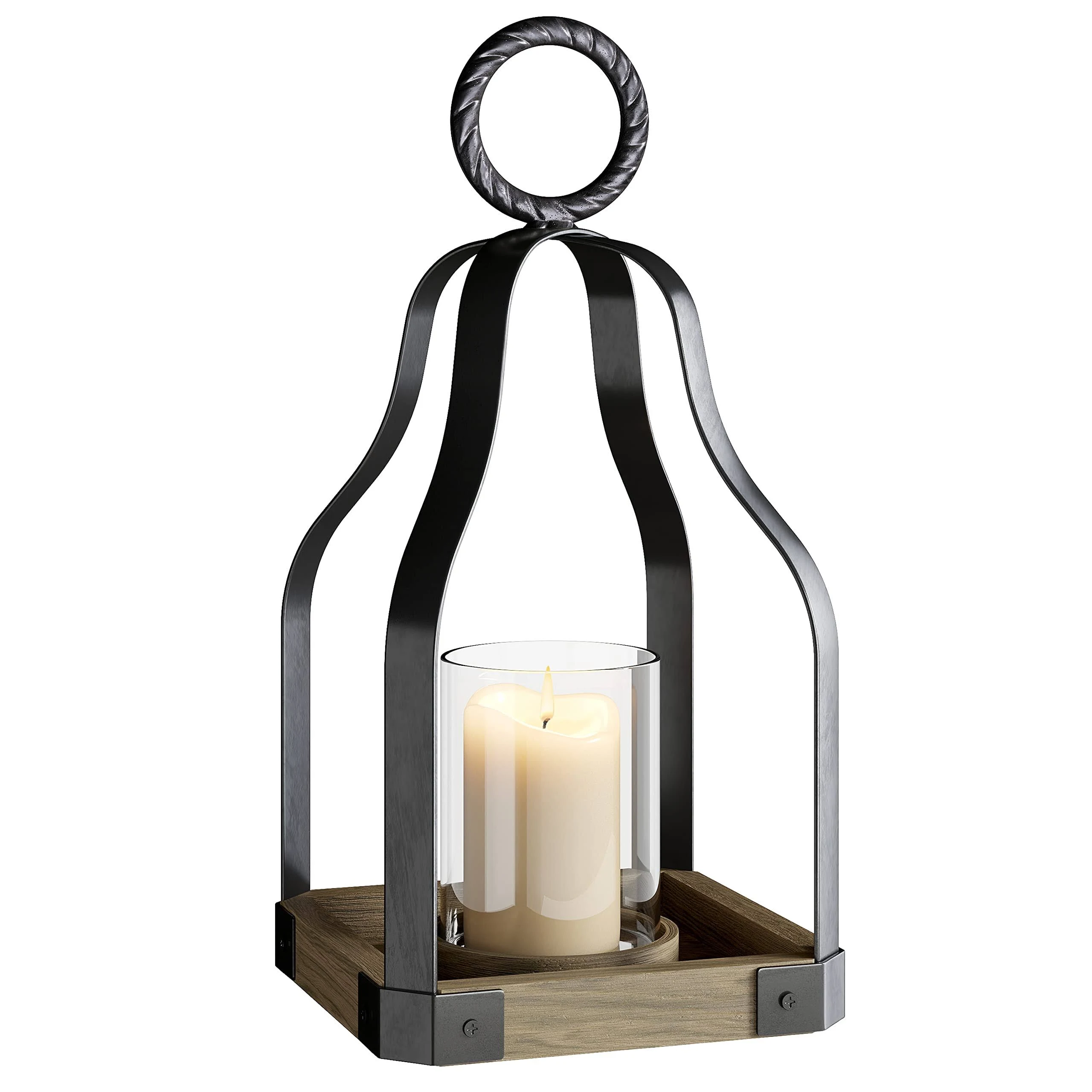 Barnyard Designs Metal and Wood Lantern Decor, Rustic Decor Candle Lantern ...