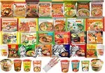 HCG Thai Ramen Noodles Variety Pack with Mama Soup and WAI WAI Quick Instant Noodle Pack of 15 with Chopsticks 18 Piece Set