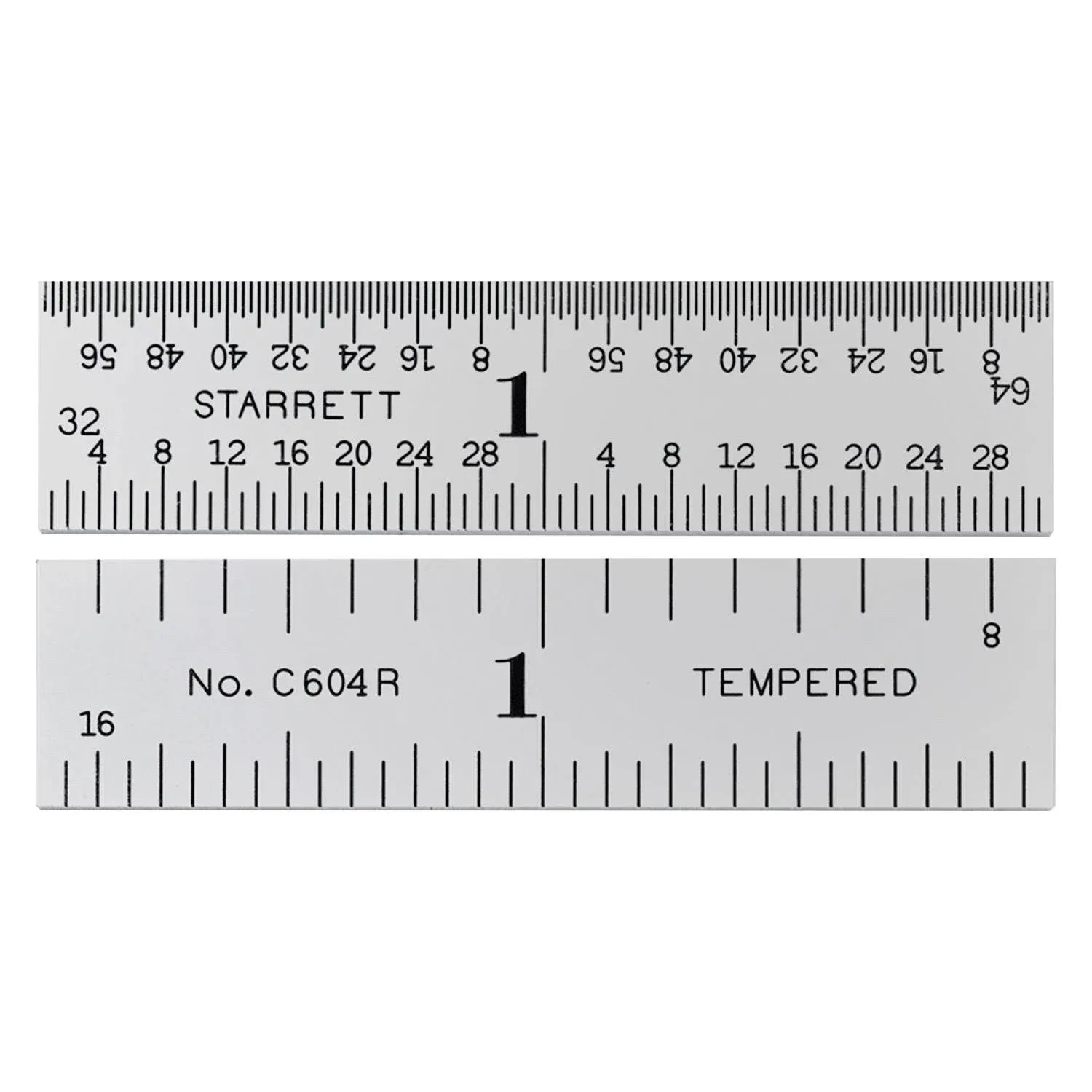 Starrett C604R-2 Steel Rule Spring-Tempered 2" 4R Grads