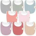 KeaBabies 8pk Organic Baby Bibs for Boy, Baby Drool Bib for Baby Boys and Girls, Infant Teething Bibs (muted Pastel)