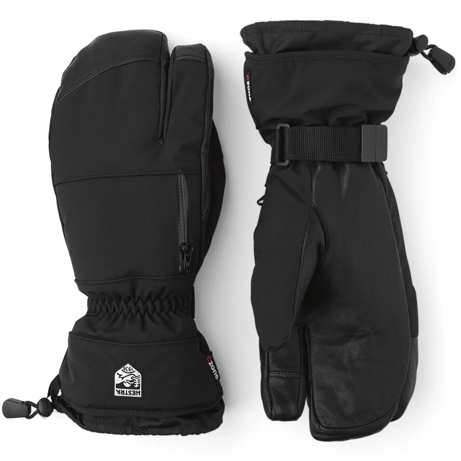 Hestra CZone Pointer 3-Finger Glove - Waterproof, Durable 3-Finger Glove for Skiing, Snowboarding, and Mountaineering