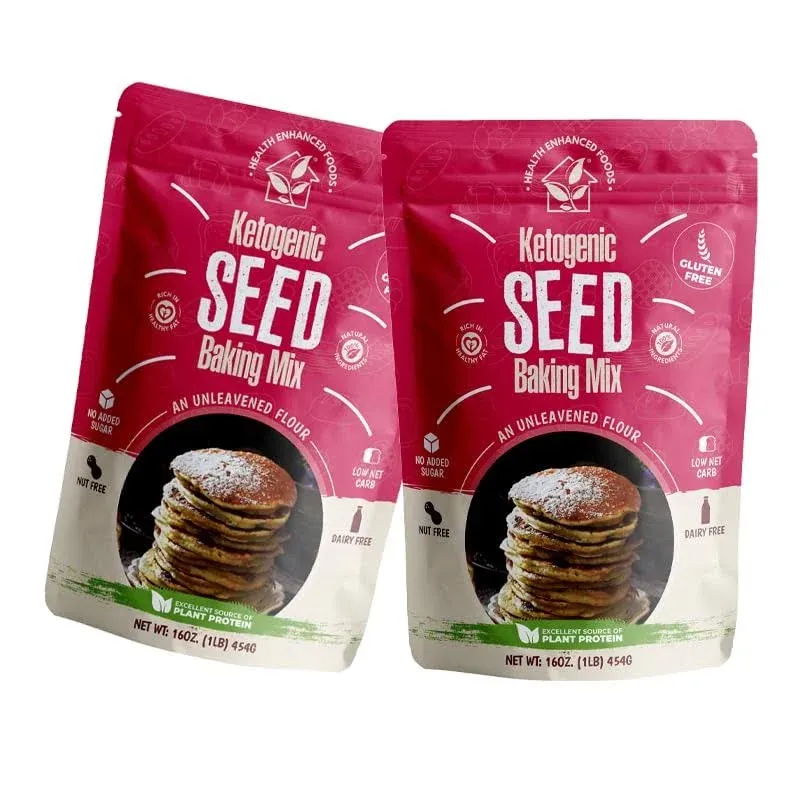 Ketogenic Seed Flour: 1 Pack-16oz (454g) Keto, Vegan, Low Net Carb, Nut Free, Gluten Free, Grain Free, No Added Sodium, No Added Sugar, Makes great LOW CARB Pancakes, Muffins & Bread.