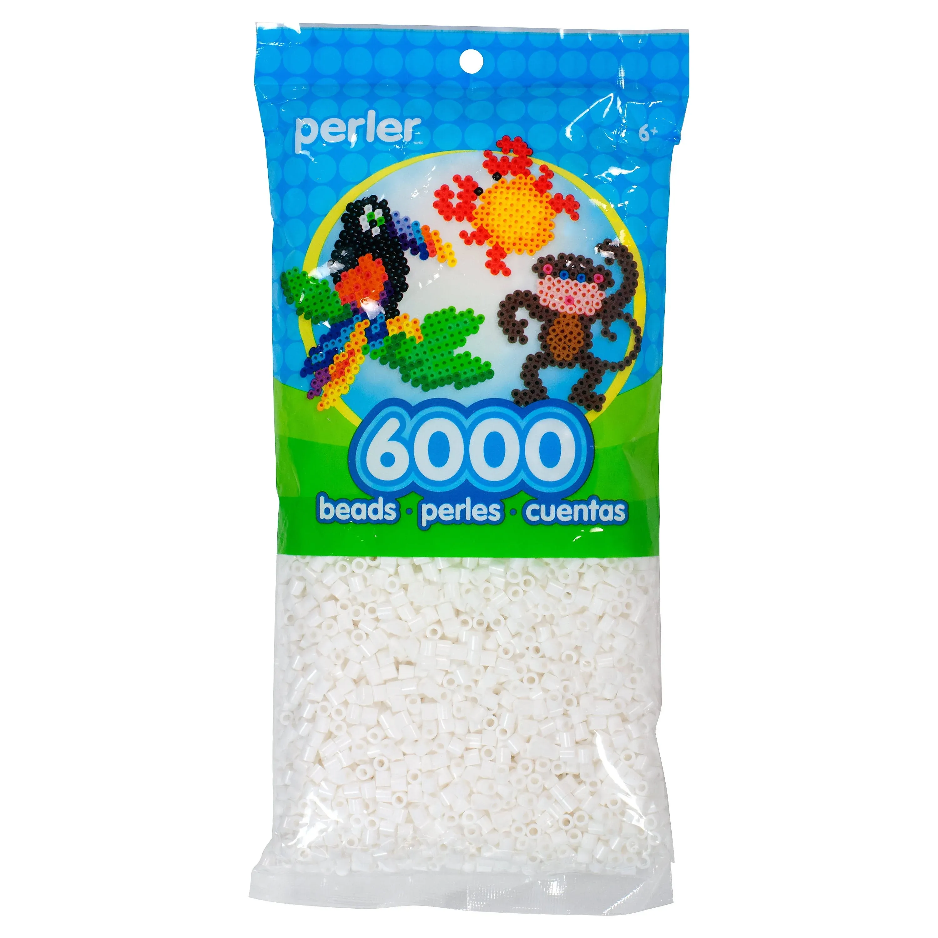 Perler Beads, White, 6000 Pieces