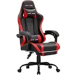 GTRACING GTWD-200 Ergonomic Gaming Chair with Adjustable Pillows and Footrest , Red