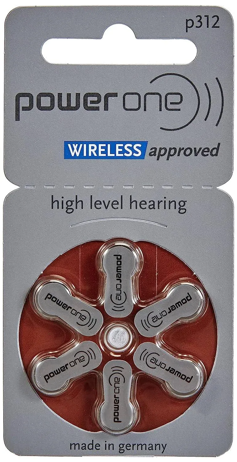 Power One P312 Hearing Aid Battery 10 Packs of 6 Each