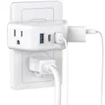 Multi Plug Outlet Extender with USB, 2 Outlet Splitter with 3 USB Wall Charge...