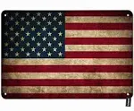 HOSNYE Tactical Usa American Flag Tin Sign Rustic Vintage Patriotic Tin Sign-16