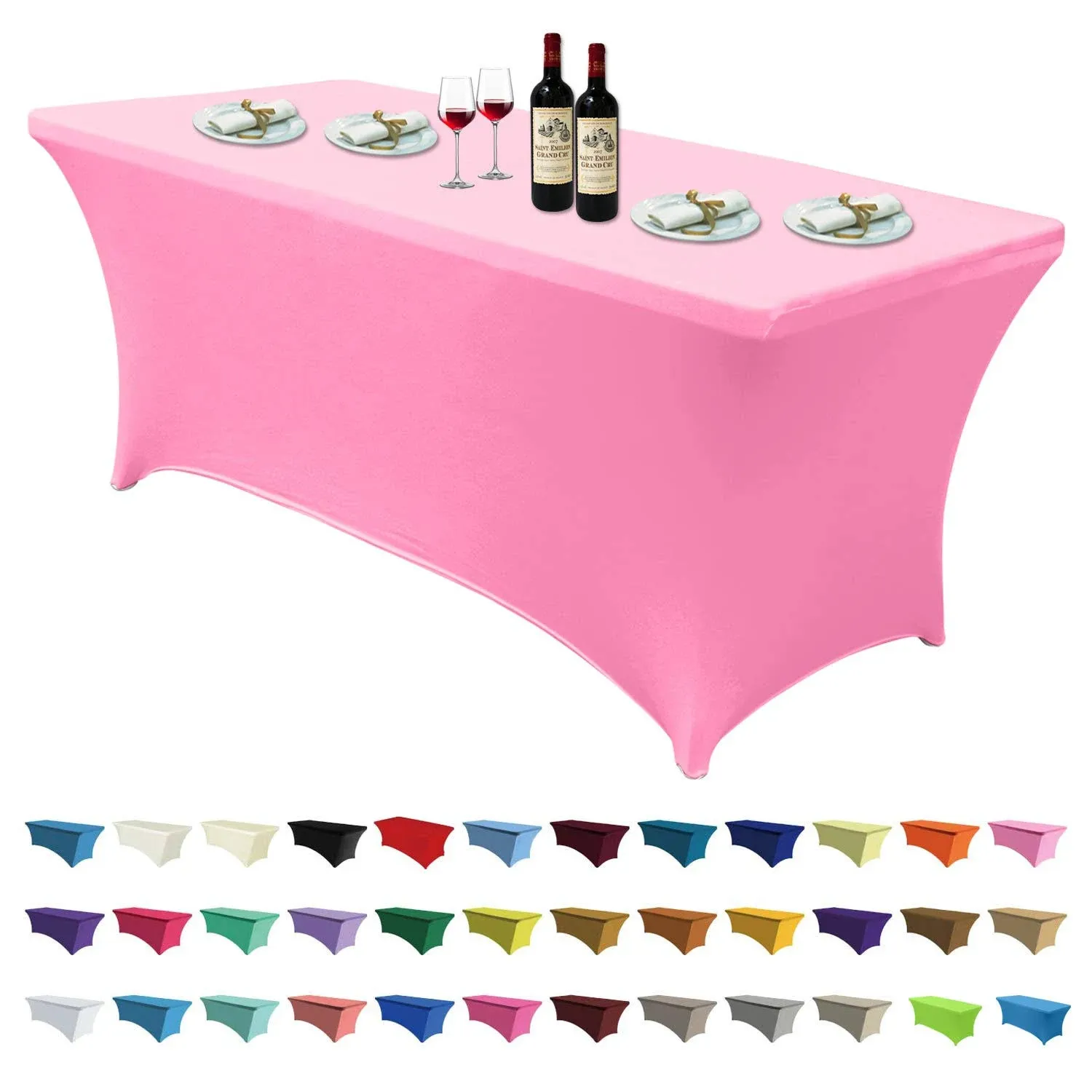 ABCCANOPY Spandex Tablecloths for 8 ft Home Rectangular Table Fitted Stretch ...