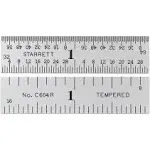 Starrett C604R-2 Steel Rule Spring-Tempered 2" 4R Grads