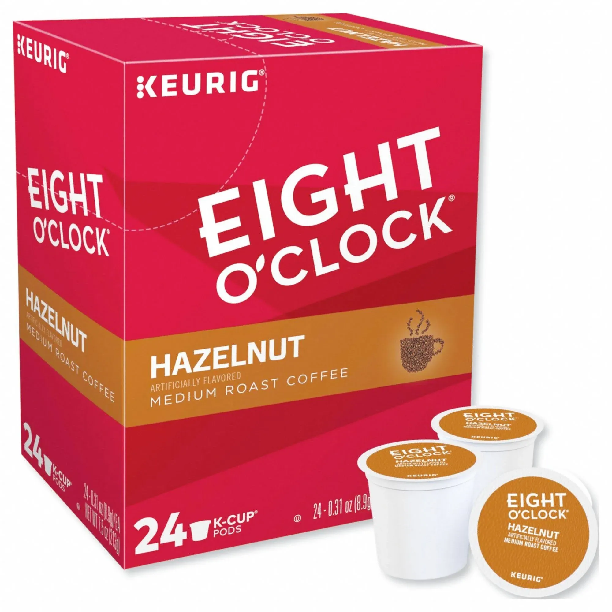 Eight O'Clock Arabica Hazelnut Flavored Coffee K-Cups - 24/Box