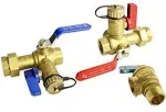 Tankless Water Heater Service Valve Kit with Pressure Relief Valve 3/4-Inch IPS 