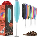 Peach Street Powerful Handheld Milk Frother, Mini Milk Foamer, Battery Operated (Not Included) Stainless Steel Drink Mixer for Coffee, Lattes