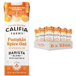 Califia Farms - Pumpkin Spice Oat Barista Blend Oat Milk, 32 Oz (Pack of 6), Shelf Stable, Dairy Free, Plant Based, Vegan, Gluten Free, Non GMO, High Calcium, Milk Frother, Creamer, Oatmilk