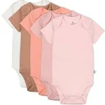 Honest The Company Size 24M 5-Pack Organic Cotton Short Sleeve Bodysuits in Pink Sands