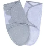 Ely's & Co. Adjustable Swaddle Blanket Infant Baby Wrap 2 Pack (Blue, 0-3 Months)