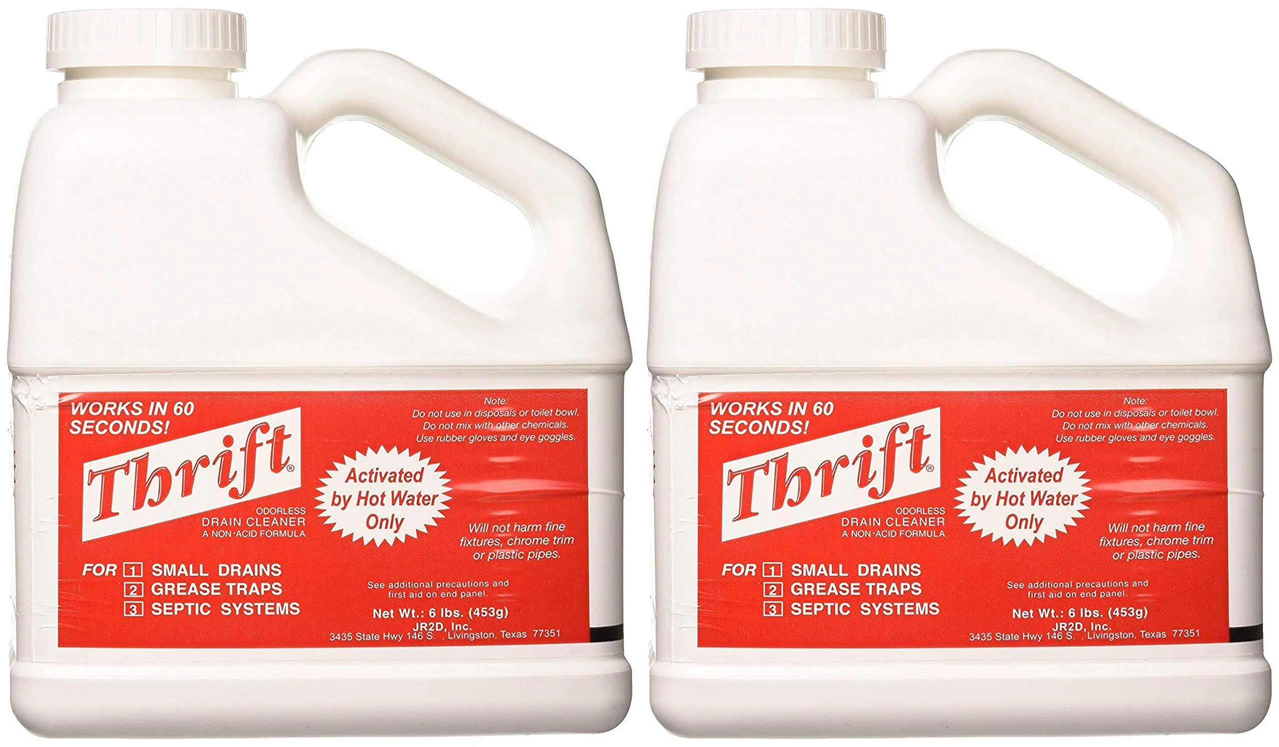 THRIFT FBA_T-600 T-600 Alkaline Based 6 lb. Granular Drain Cleaner, White (White, 2-Pack)