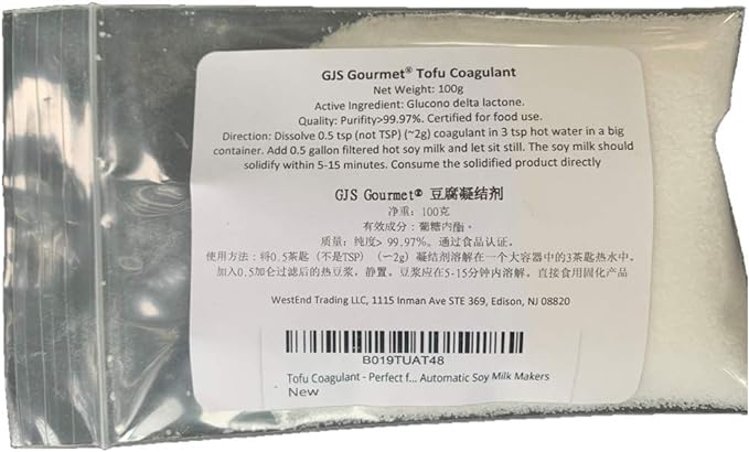 GJS Gourmet Tofu Coagulant - Perfect for Making Organic Tofu Using Automatic Soy ...