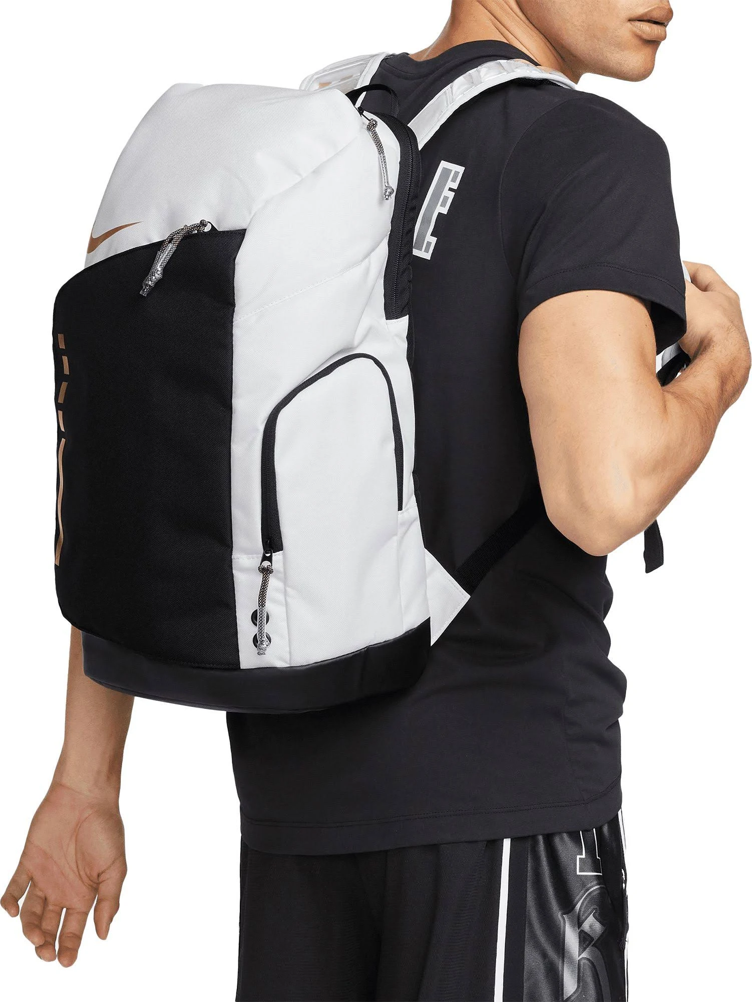 Nike Hoops Elite Backpack, White/black/metallic Gold Unisex