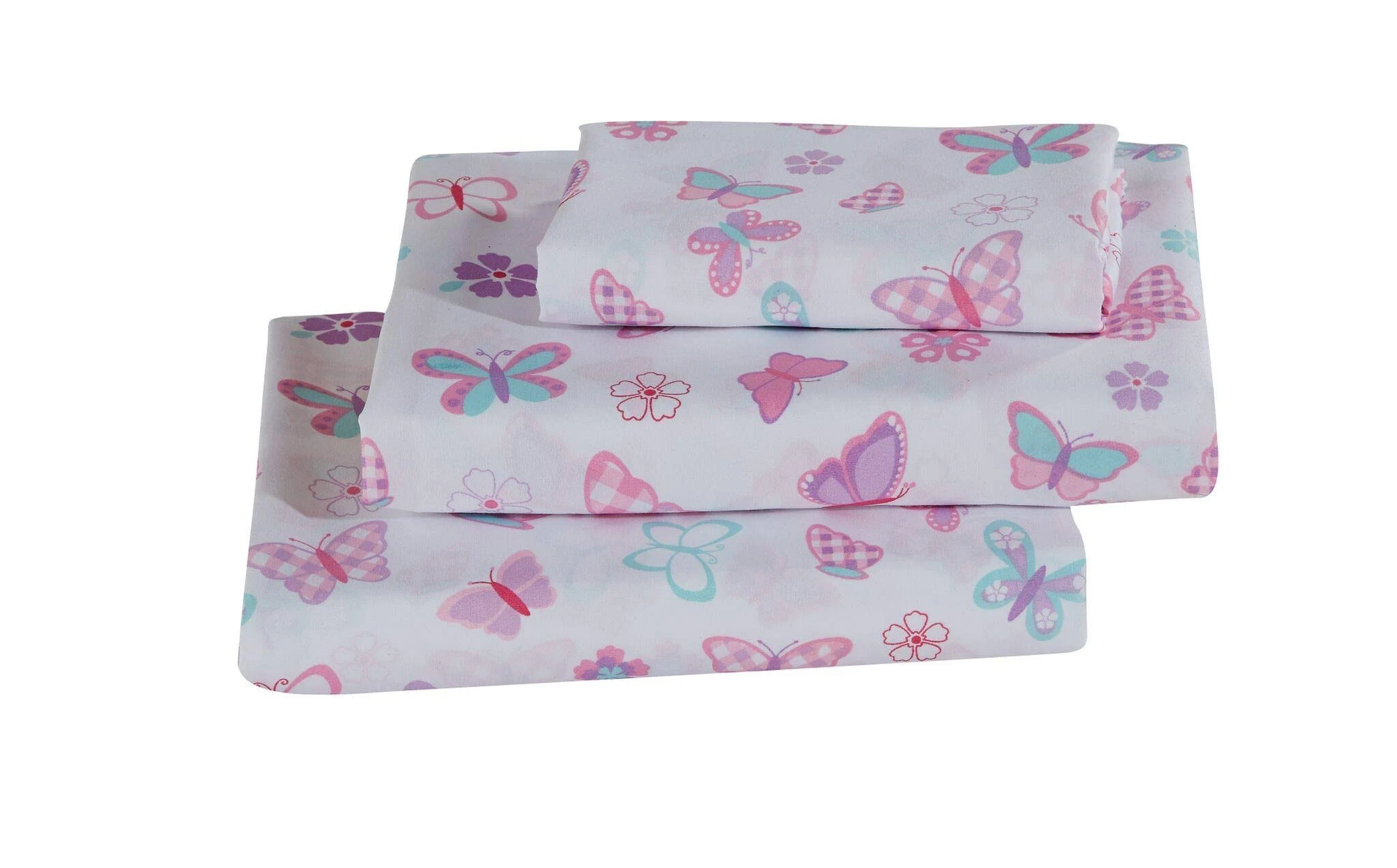 Better Home Style Butterflies Butterfly Floral Flowers Pink Purple Turquoise Girls/Kids/Teens 3 Piece Sheet Set with Pillowcase Flat and Fitted Sheets Set # Tree Butterfly (Twin)