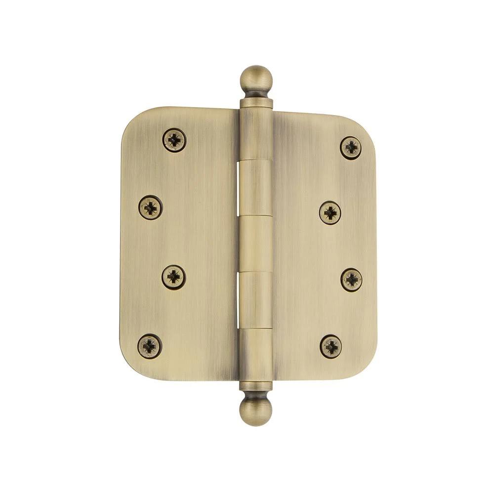 Nostalgic Warehouse Ball-Tip Residential Door Hinge with Radius Corner, Oil Rubbed Bronze