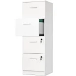 Moasis 51"H 4 Drawers File Cabinet Lockable Vertical Storage Cabinet for Home Office - White