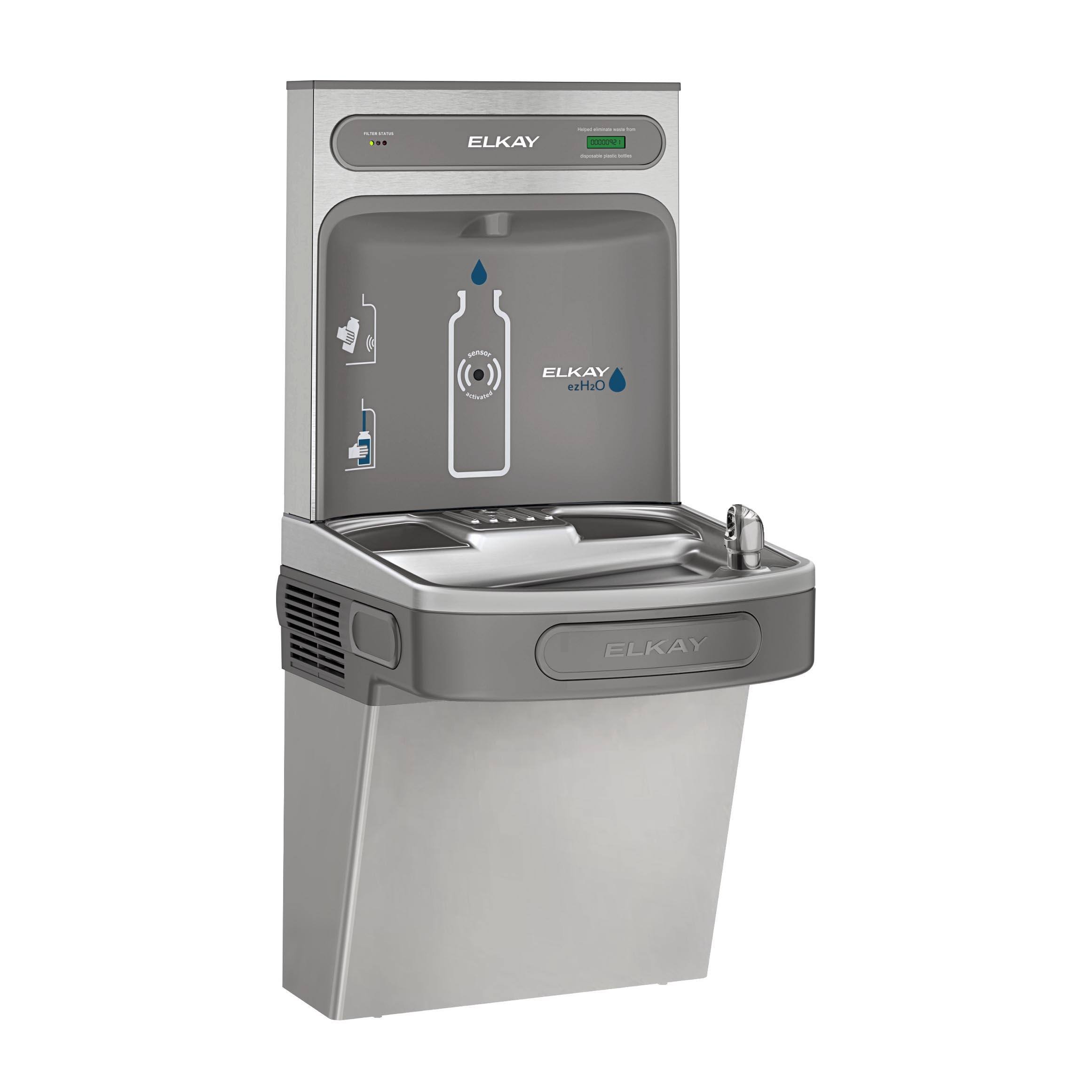 Elkay LZS8WSVRSK ezH2O Bottle Filling Station with Single ADA Cooler Filtered Refrigerated Stainless