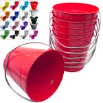 italia 10300 7.5 x 7.5 in. Red Metal Bucket - 6 Pack