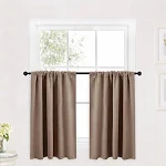 RYB Home Small Window Curtains - Half Window Decor Blackout Window Shades for Living Room, Short Curtains for Cafe Shop Bathroom