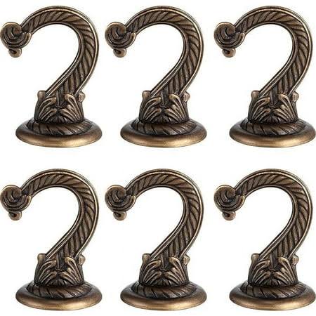 6 Pieces Swag Ceiling Hooks Heavy Duty Swag Hook Hanging Plants Chandeliers Wind Chimes Ornament Hooks for Home Office Kitchen (Bronze,Large)