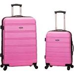 Rockland Melbourne 2-Piece Expandable Hardside Spinner Luggage Set, Pink