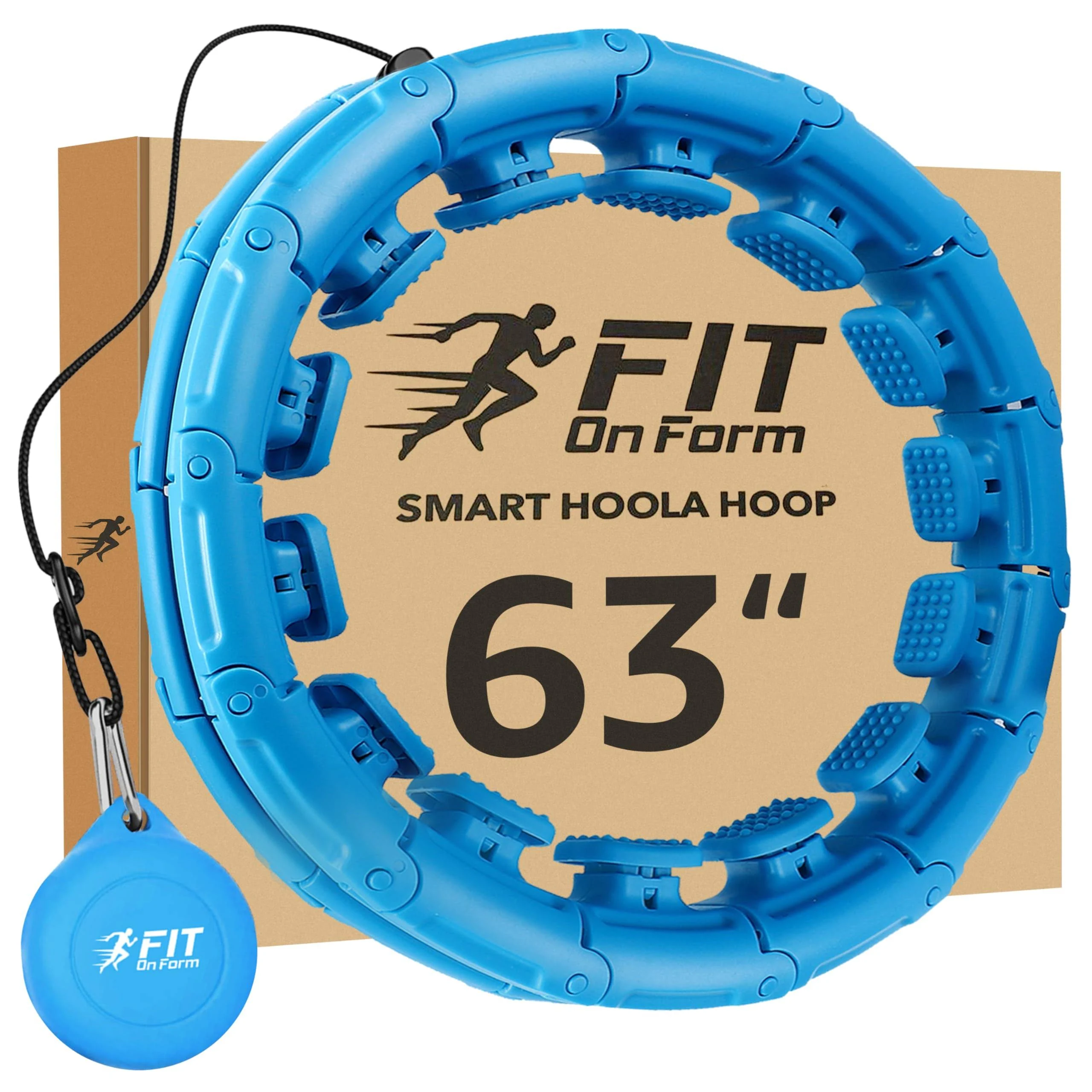 Infinity Weighted Hula Fit Hoop for Adult Weight Loss, 2 in 1 Smart Fitness Exercise Hoop for Women Abs Workout, Fit on Form 24/28/32 Detachable Knots