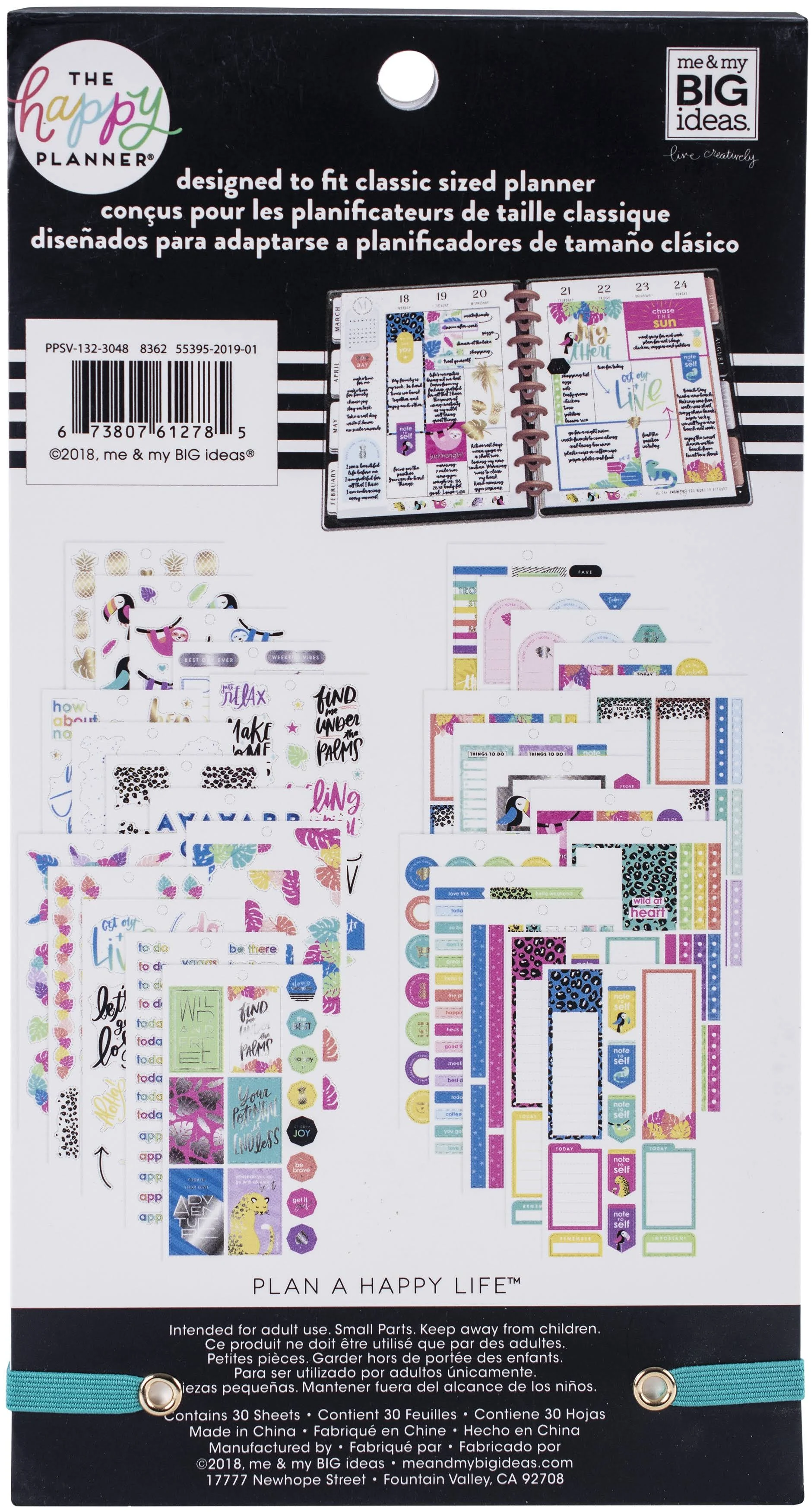 Happy Planner Sticker Value Pack Pastel Tropics, 560/Pkg